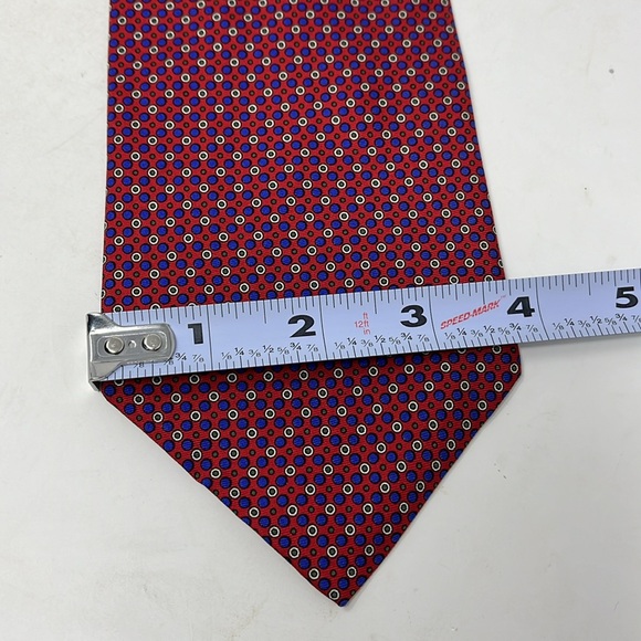 LAUREN RALPH LAUREN SILK TIE RED WHITE BLUE AND GREEN MADE IN USA - Picture 9 of 9